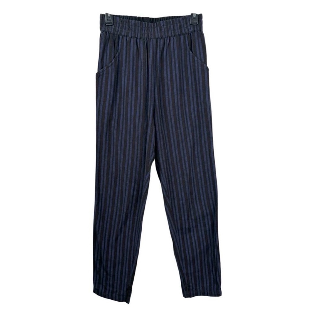 Ace & Jig Pants Womens Small Blue Cotton Relaxed Fit Striped Pull On Trousers